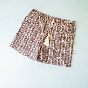 Sundance Black White Tie Waist 100% Cotton Knit Shorts Size Large